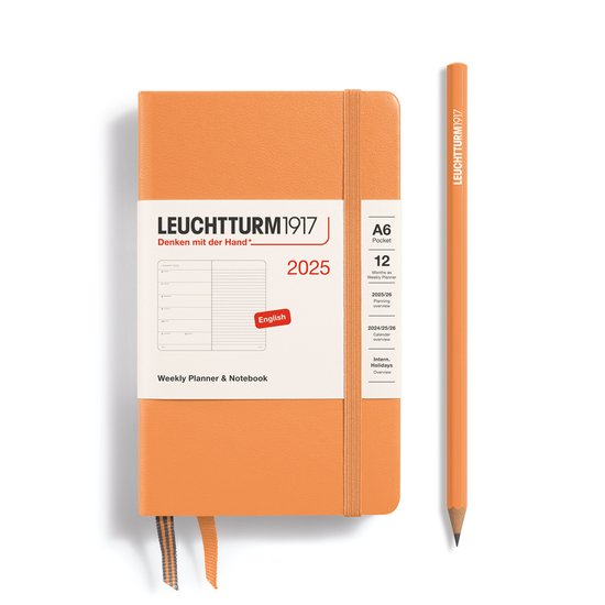 Leuchtturm1917 - Weekly Planner & Notebook - A6 - Pocket - 12 maanden - 2025 - Softcover- Apricot