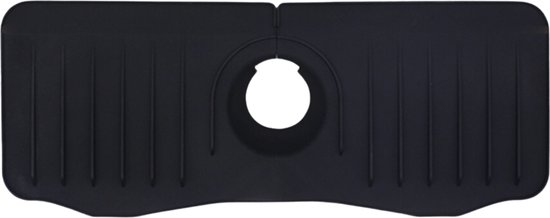 Keufens Tapis de robinet - 37x15cm - Tapis de vidange - Siliconen - Zwart - Pour le robinet