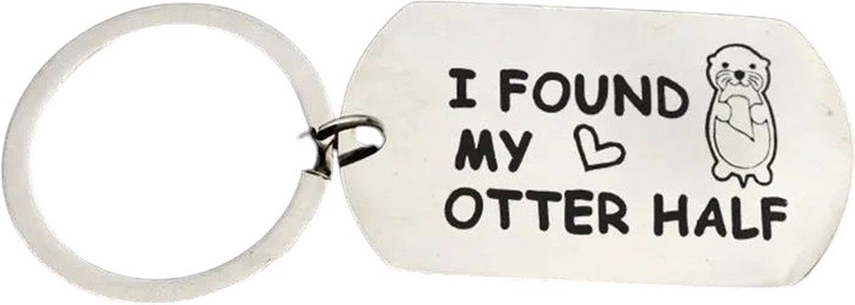 Nina's Giftshop® Sleutelhanger I Found My Otter Half – Cadeau voor Vriendin, Vriend, Man of Vrouw – Liefdescadeau – Valentijnscadeau – Verjaardag – Jubileum – Kerstcadeau