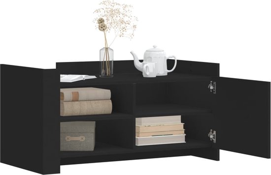 vidaXL Salontafel 100 x 50 x 50 cm en bois traité noir - Table basse - Tables basses - Table d'appoint - Table de canapé