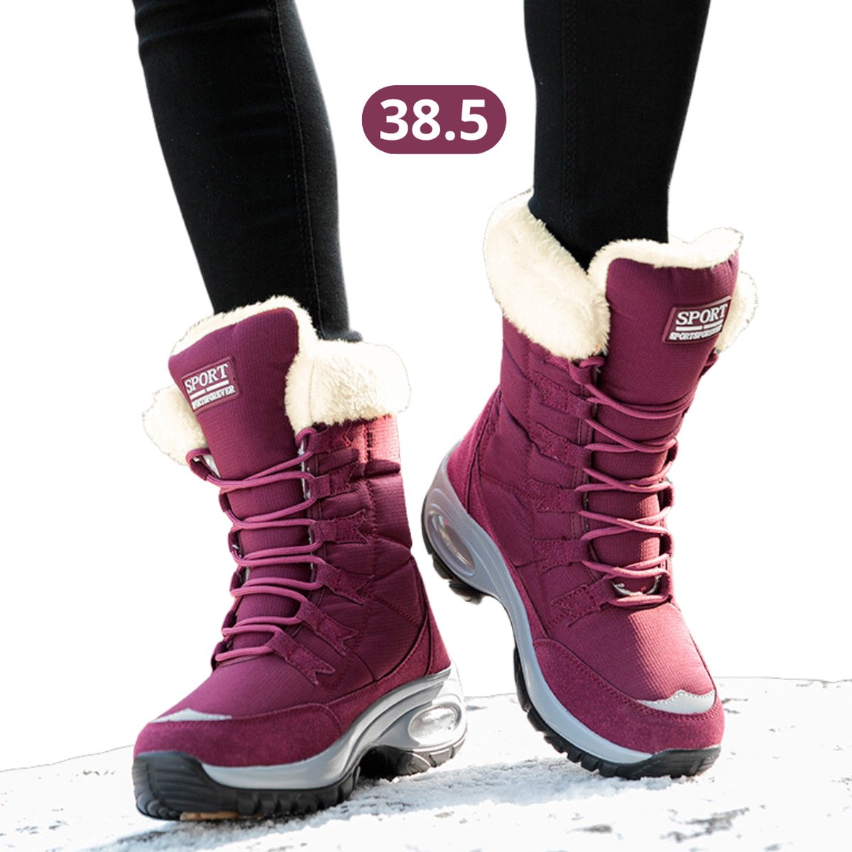 Nivard Sneeuwboots - Sneeuwschoenen - Snowboots - Wintersport - Dames - Ski Gadgets - EU38.5 - Rood