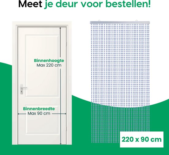 Deurgordijn/roomdivider kralen druppel zwart 200 cm - Decoratie