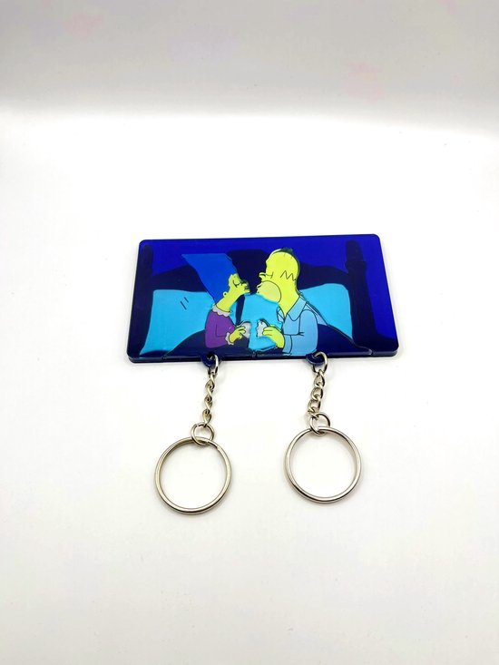 Foto: Set van 2 koppel sleutelhangers couple keychain the simpsons disney cadeau sleutelhanger koppel nieuw huis