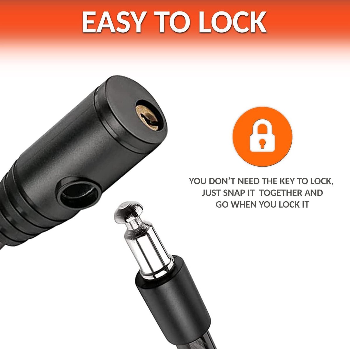 Turnaroundtech Hangslot voor elektrische step, 2 stuks, kabel met sleutel, staal, 60 cm, diefstalbeveiliging