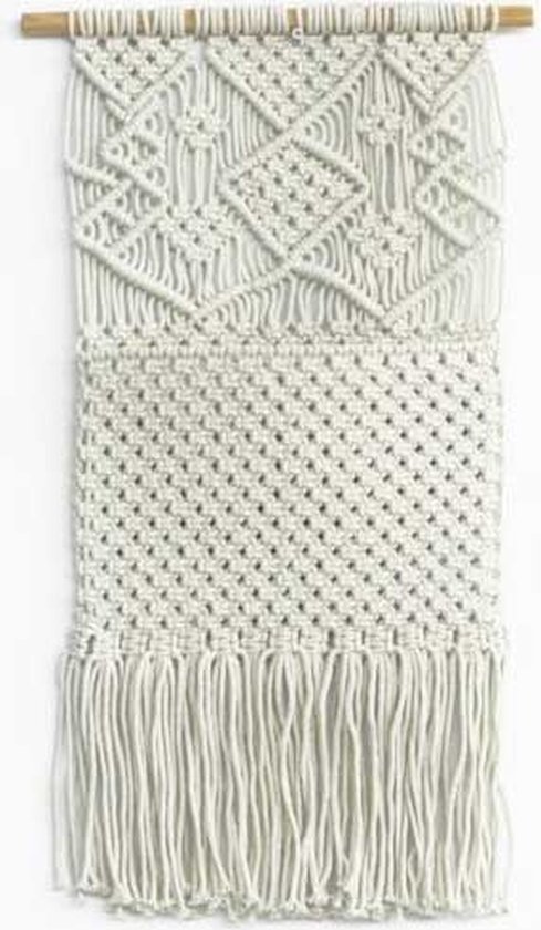 Handgeknoopte macramé wandkleed - Hawaii Stijl - 30x60 cm (BxH)