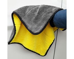 2in1 Microvezel Was en Droog Auto Doek - Auto Droogdoek - Multi Cloth - Auto Reiniging Wax - Interieur Exterieur - Velgen - Poetsen Wassen - Droog Nat - Detailing Lak - Geel