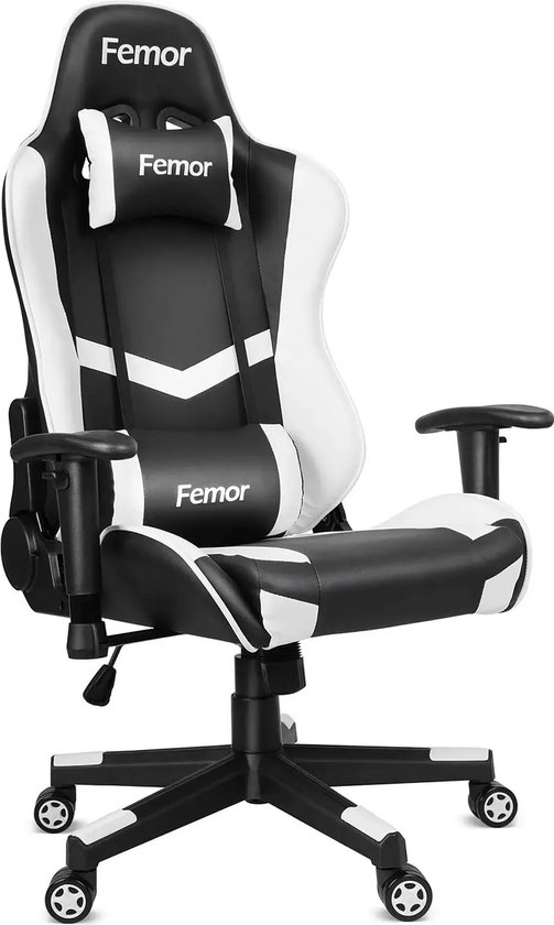 GTPLAYER Gamingstoel met bluetooth-luidspreker, voetsteun, bureau, gamers, ergonomisch, met kussen, 3D-armleuningen, verstelbare rugleuning, multifunctioneel, violet