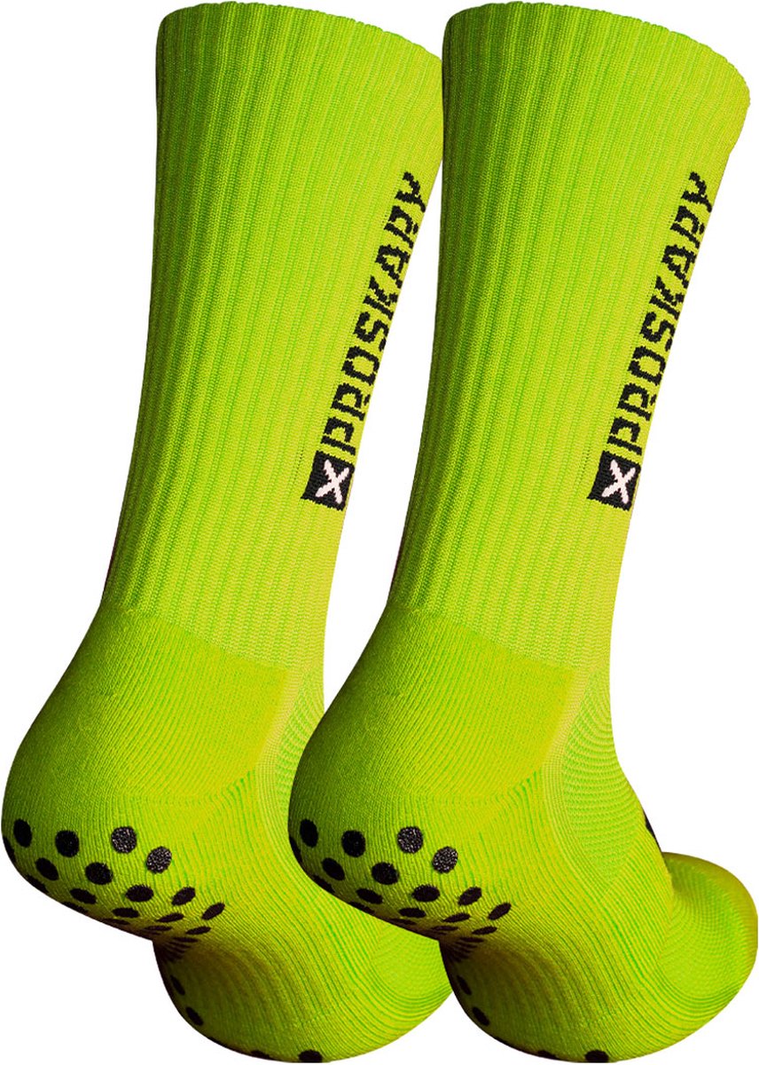 Gripsokken Voetbal - 34/40 - Proskary - Neon Geel - Anti blaren