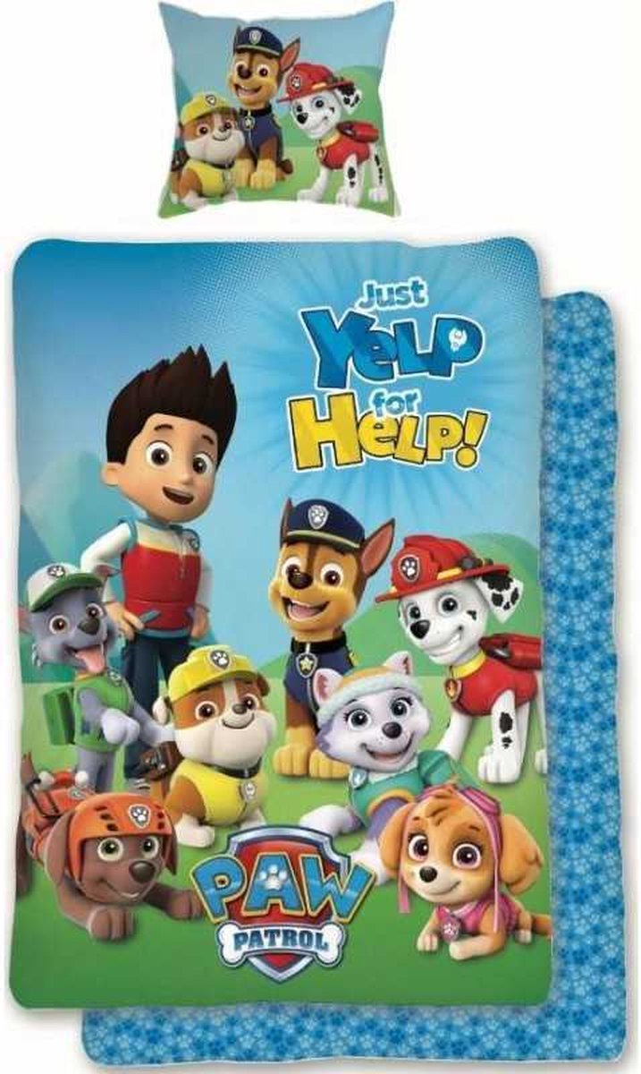 Nickelodeon - Paw Patrol - Dekbedovertrek - Eenpersoons - 140x200cm - Kussensloop 63x63cm - 100% Katoen.