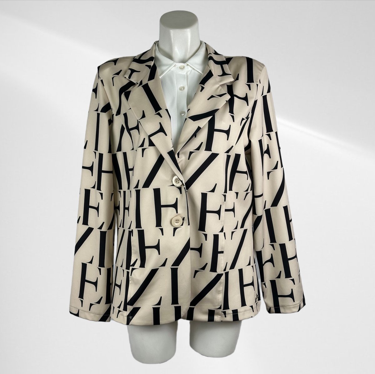 Angelle Milan Blazer Dames - Wit Creme - Travelstof - Maat 50