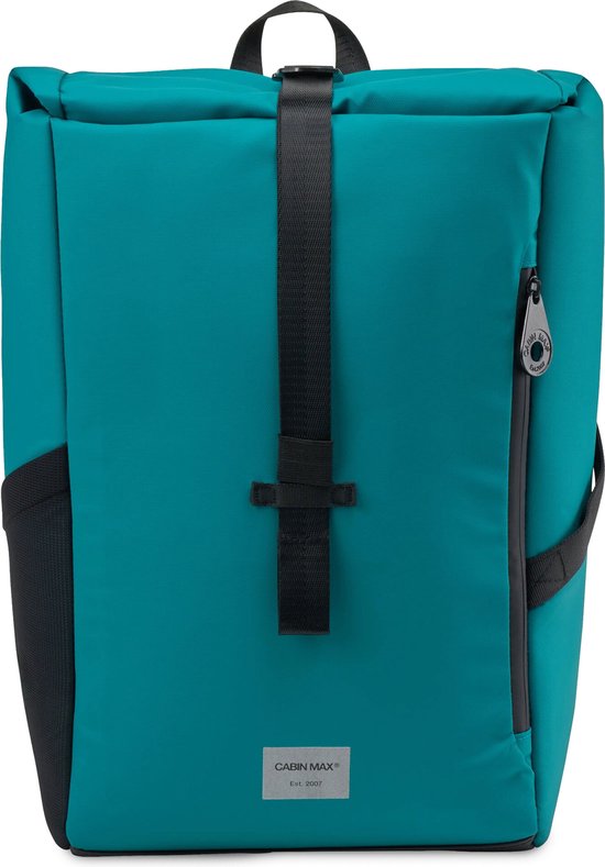 Foto: Cabinmax iseo rolltop rugzak reistas 20l ryanair handbagage 40x20x25 cm schooltas teal