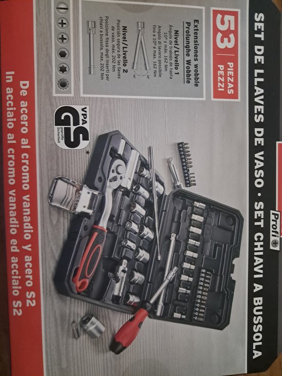 Coffret à Outils 53 Pièces Chrome Vanadium - Cliquet, Douilles, Tournevis - Boîte Orange - Neuf 10kg