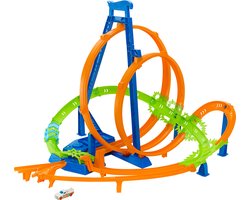 Hot Wheels - Baanset - Met 5 crashzones - Met gemotoriseerde booster en 1 Hot Wheels auto - Racebaan