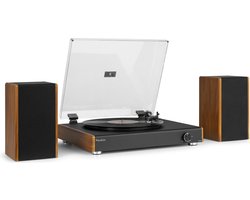 Platenspeler Bluetooth - LP speler met stereo speakers - Audizio RP335 - Retro - Houtlook