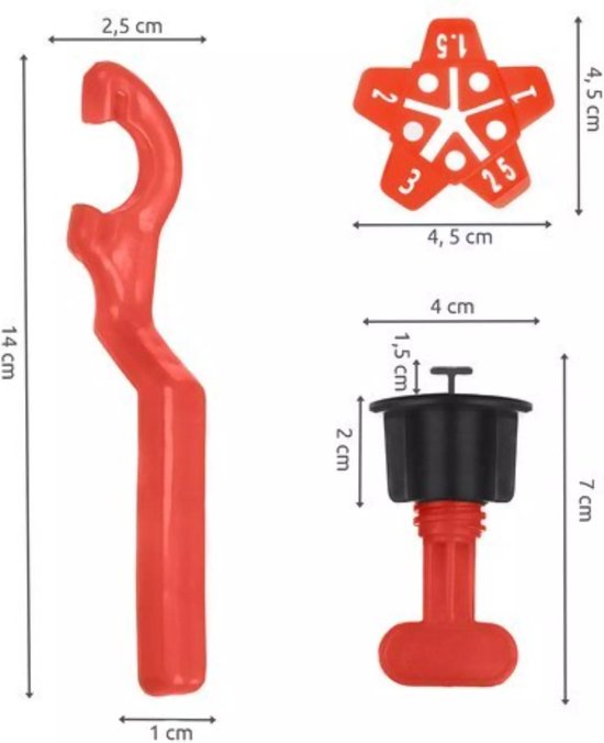 Système XXL de nivellement et de pose de carrelage 150 pièces + clés et croix