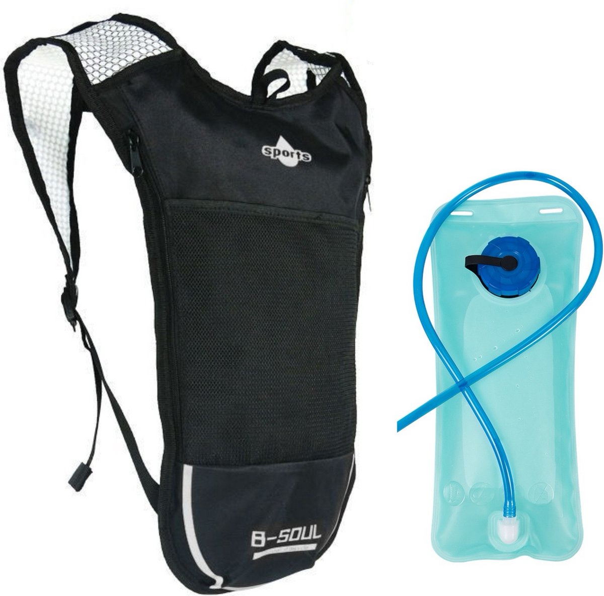 B-soul - Sport rugzak 2L - Met Drinksysteem Waterzak - Zwart