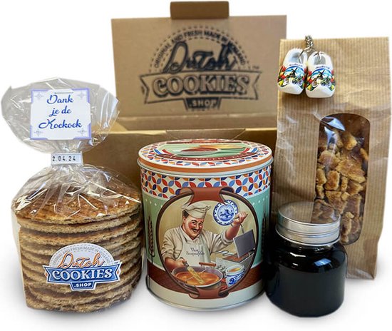 Boîte cadeau Stroopwafel hollandaise de Luxe | Cadeau de remerciement avec des Stroopwafels authentiques | Emballage cadeau élégant pour collègues et relations