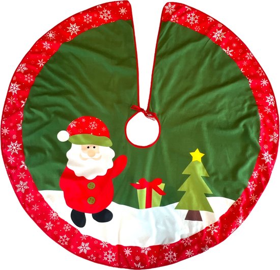 kerstboomrok / Kerstboomkleed - Kerstman Print - 90 CM