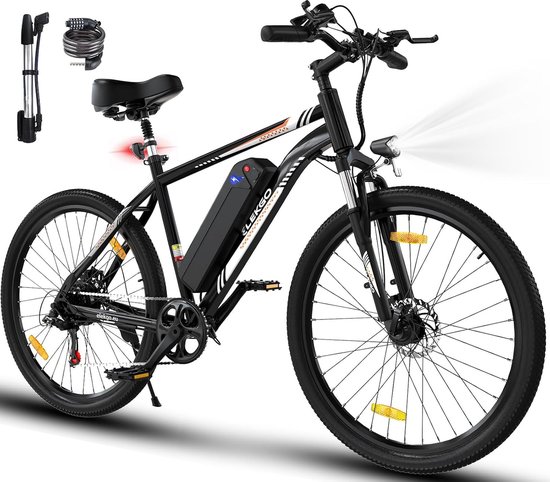 ELEKGO Elektrische Fiets EG15 - Trendy 26 Inch City Commuter EBike met Afneembare 36V 12Ah Lithium Batterij - Mountain E-Bike met 250W Motor - 7 Versnellingen - IP54 Waterdicht