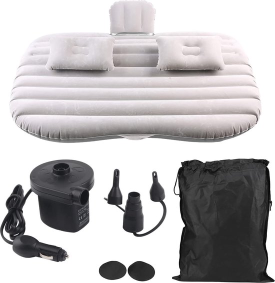 Opblaas Auto Matras - Luchtbed Voor In De Wagen - Camping Bank Luchtmatras Achterbank Grijs Compact Matras