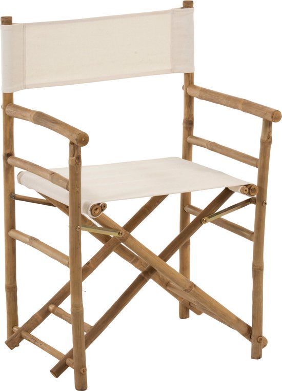 J-Line stoel Regisseur Plooibaar - bambo/textiel - naturel/wit - 2 ...