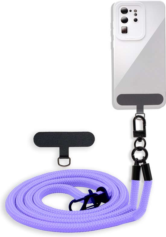 Chaîne de téléphone portable Cadorabo pour Samsung Galaxy M53 5G en VIOLET - Étui pour téléphone portable avec cordon de sangle réglable à accrocher autour du cou