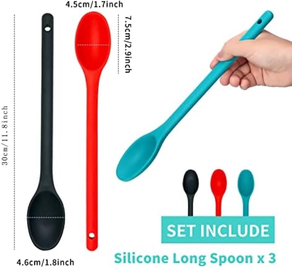 Lot De 2 Cuillères De Cuisine En Silicone – Cuillères De