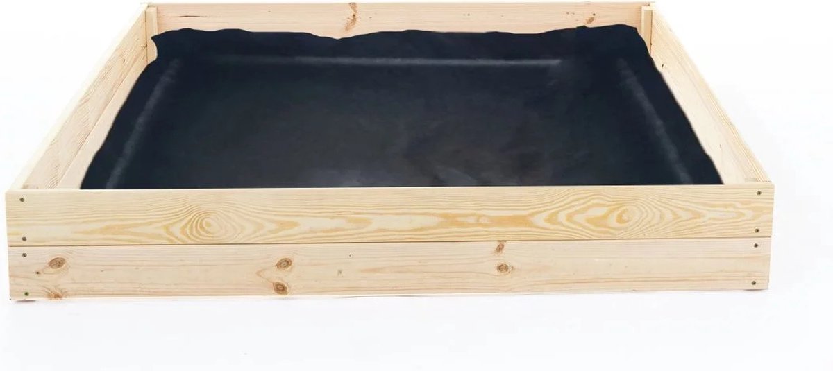 Moestuinbak - 80x80x20 cm - hout - met gronddoek