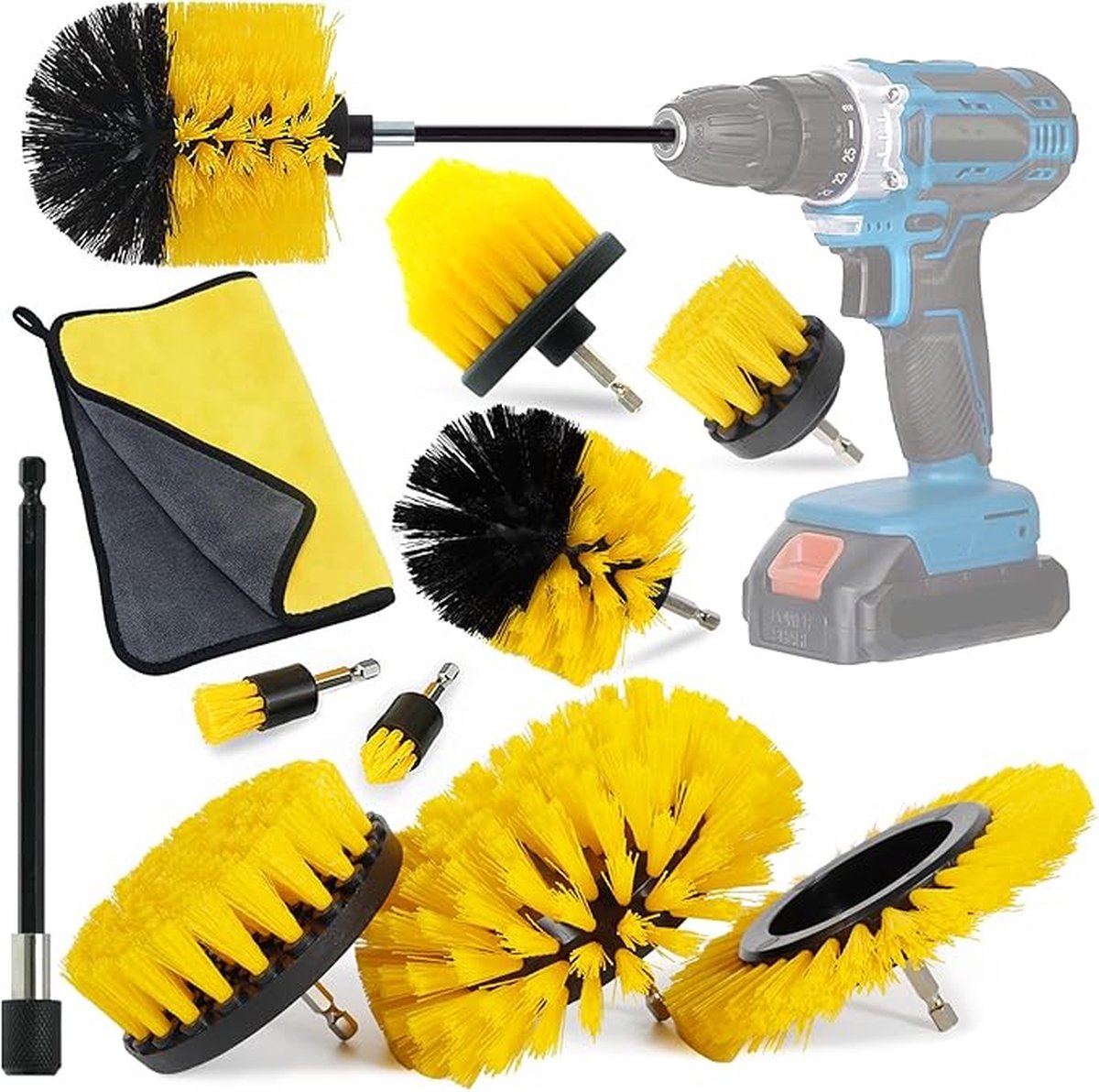 Borstelset voor Boormachine Luxe set Hoge Kwaliteit Drill Brush Boor Borstel