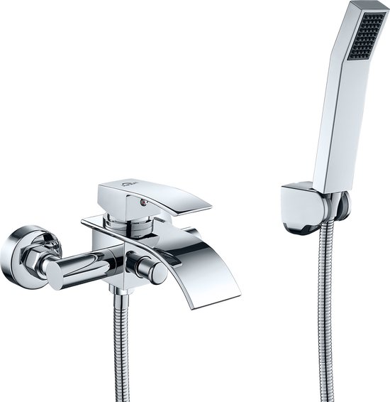 Radius opbouw badkranenset | Chroom Eéngreeps mengkraan met handdouche 5 standen COC55-00010
