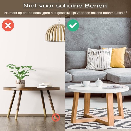 Zelfklevende Bedverhogers van Koolstofstaal - Set van 4 - Verbeter de Opbergruimte