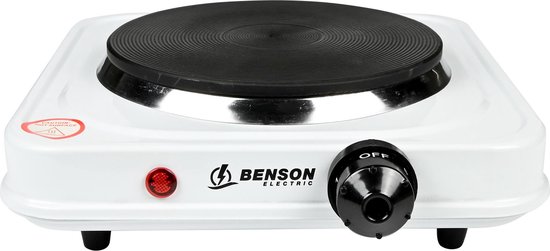 Benson Elektrische kookplaat 1000 Watt - 1 pit - 15 cm - oververhittingsbeveiliging