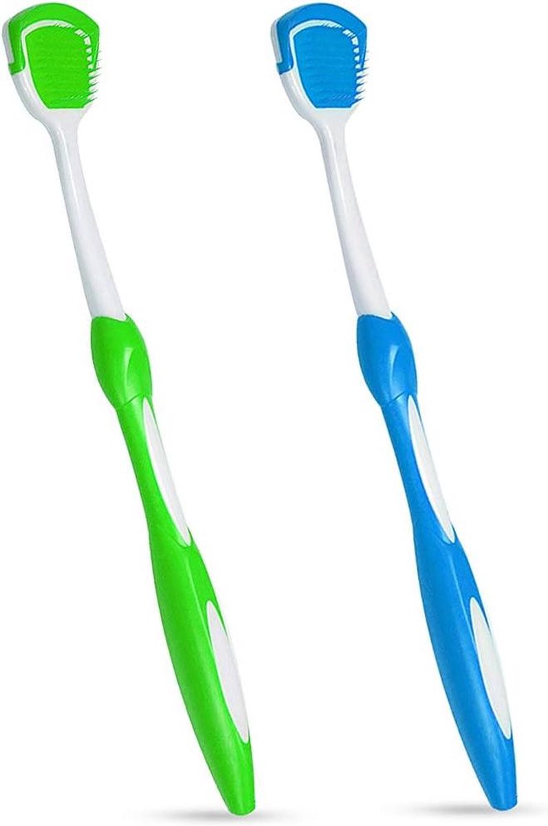Tongschraper 2 Stks Tong Cleaner Verminder Slechte Adem en Behoud Mond Gezondheid Blauw Groen Tongschraper