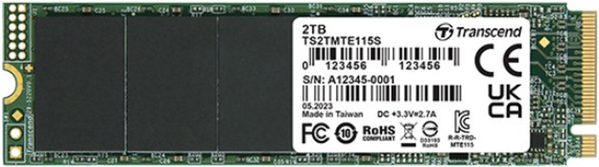 Transcend MTE115S 250 GB ssd PCIe 3.0 x4, NVMe, M.2 2280