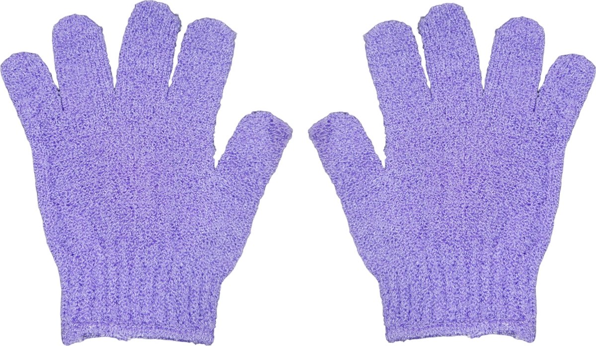 Goedkoopste Scrubhandschoenen - Handschoen voor het reinigen van de huid - 1 paar paars