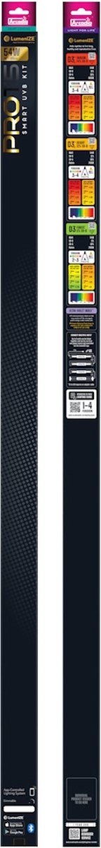 Arcadia Pro T5 UVB kit D3+ 12% UVB 1200mm 54W appgestuurde terrariumverlichting voor woestijnreptielen