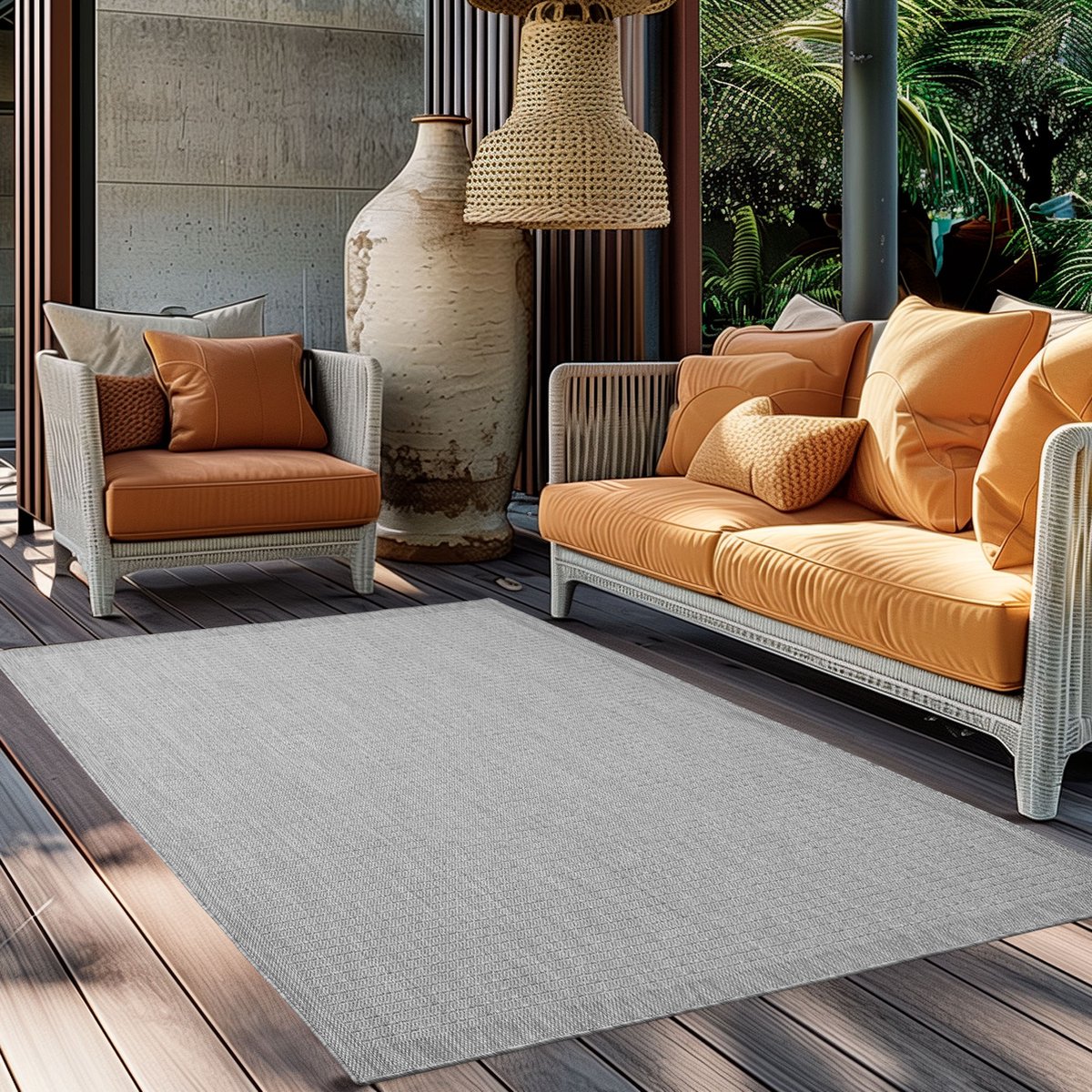 Muratap Tapijtenloods Solid Binnen en Buiten - Vloerkleed - Indoor & Outdoor - Laagpolig Effen - Grijs- 80x250 CM
