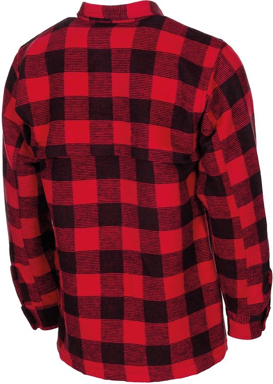 Blouse de bûcheron canadien, flanelle de qualité outdoor lourde, damier rouge / noir - TAILLE S
