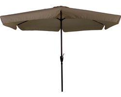CUHOC Parasol met Volanten - Taupe Parasol - Parasol Stokparasol - 3m Parasol - Parasol met Molen - 6 Hoekige Parasol - Makkelijk in te draaien Parasol