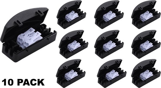 Foto: 10 pack mini kabeldoos mini lasdoos ip20 incl 2 aderige connector 16a met trekontlasting