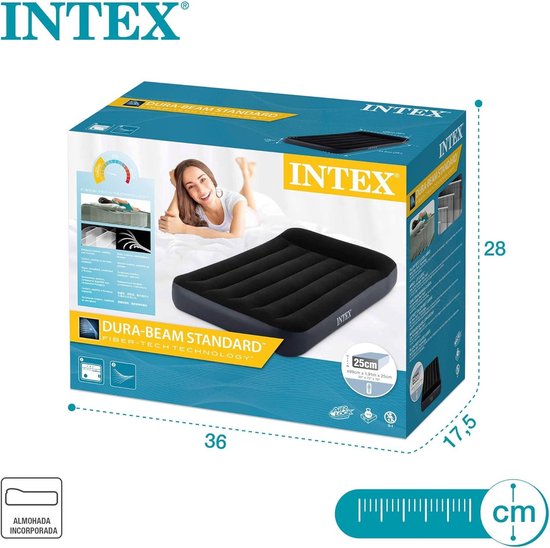 Comfort Elevated Luchtbed Ingebouwde Pomp 1-Persoons 52cm x 203cm x 51cm - Opblaasbaar Intex Luchtbed van Merkloos — afbeelding 5