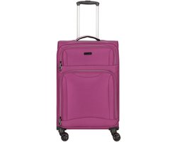 d & n Travel Line 9204 4 wielen Trolley M 66 cm met uitbreidingsplooi - Zachte bagage - TSA slot - purple