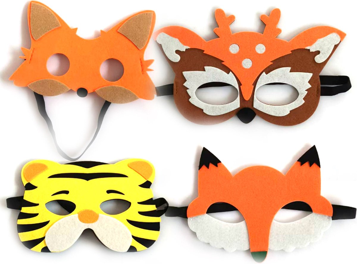 Joya Kids® 30 Stuks Dieren Jungle Maskers voor Kinderen | Maskerset voor kinderfeest | Dierentuin Verkleed kleding | Verkleedpartij | 30 stuks — afbeelding 2