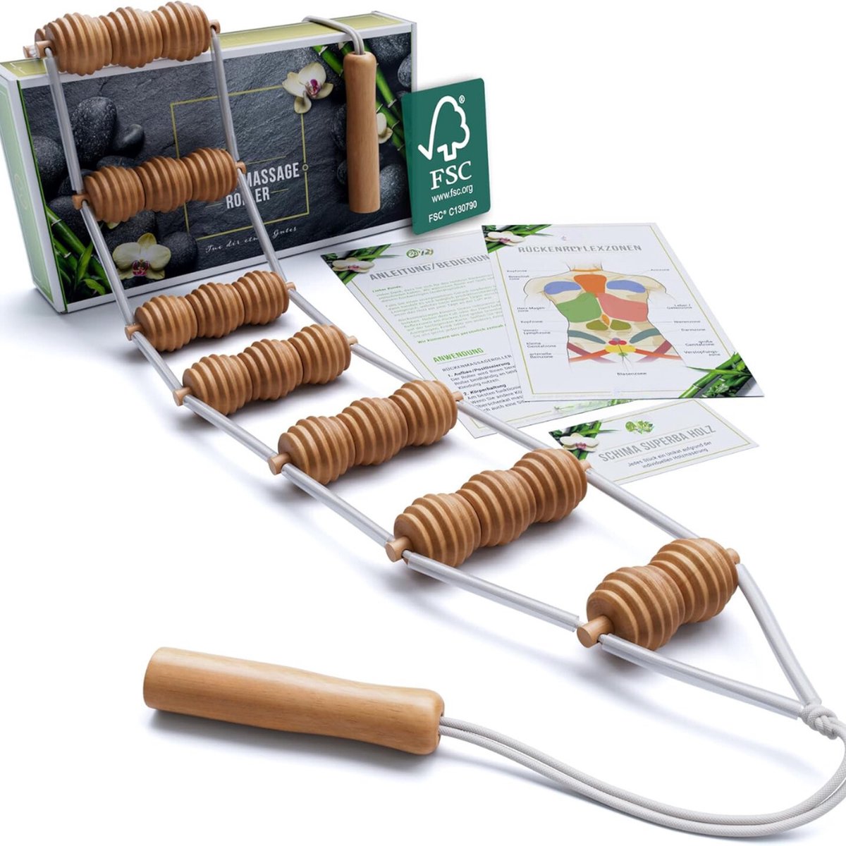 Goedkoopste Lexium Maderotherapie set - Madero - Massage roller - Houttherapie - Anti-cellulitis - Maderotherapie set massage - Massage hout