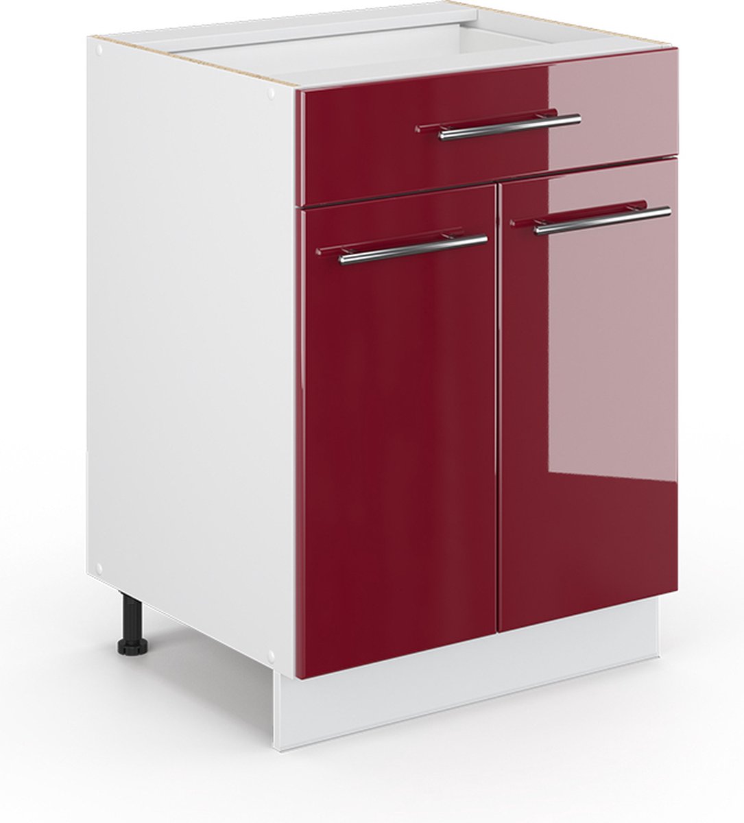 Vicco Fame-Line Keukenonderkast – 60 cm met lade, zonder werkblad Bordeauxrode hoogglans
