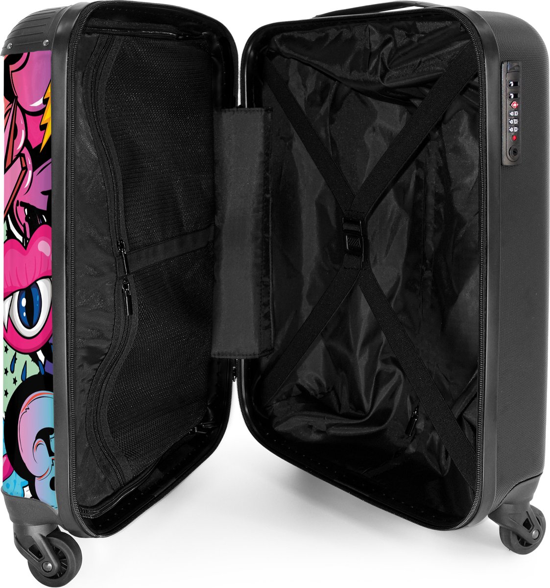 NoBoringSuitcases.com - Kinderkoffer roze - 55x40x20 cm en 55x35x25 cm - Handbagage trolleytas - Trolley op wieltjes - Flightcase reisbagage - Reistrolley kids - Hardcase reiskoffer met wielen - Rolkoffer kind - Kindertrolley meisje - Koffer kinderen – foto 4