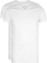 RJ Bodywear Everyday - Gouda - 2-pack - T-shirt V-hals smal - wit -  Maat XXXL