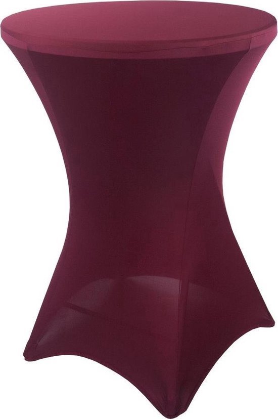 Housse de table haute extensible - ∅80 x H110cm - bordeaux