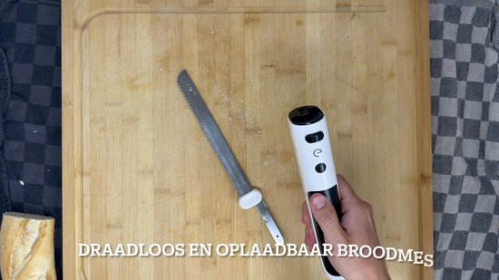 PAHTTO Elektrisch mes, draadloos keukenmes met 2 roestvrijstalen messen