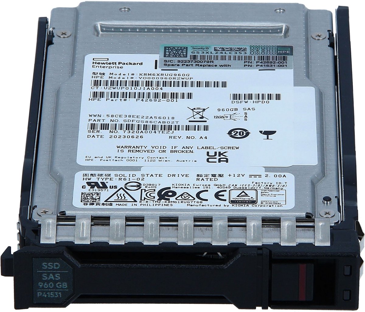 HPE P40506-B21 internal solid state drive 2.5" 960 GB SATA III